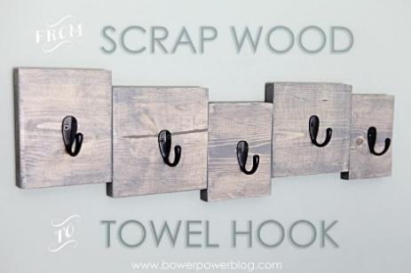 Easy Simple DIY Bathroom Towel Hooks Using Scrap Wood- Anika's DIY